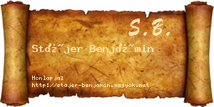 Stájer Benjámin névjegykártya